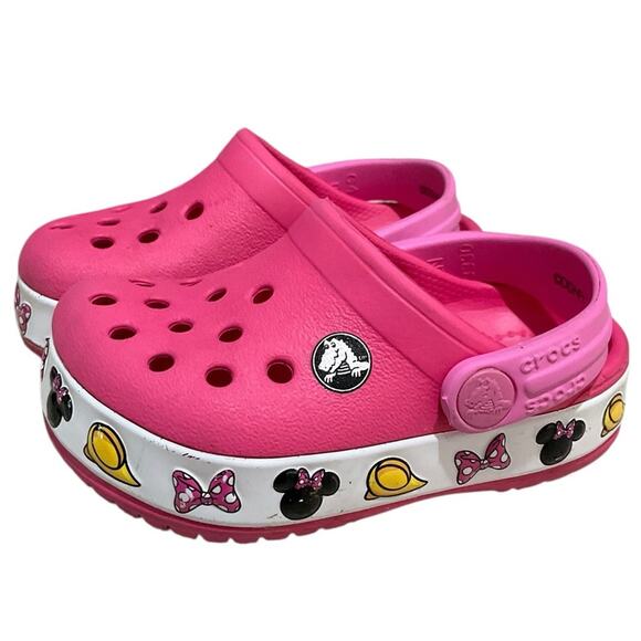 Crocs Girls Pink with Minnie Perforated Design Size 4 - Picture 3 of 6